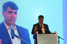 سخنرانی دکتر محمد جهانگیری در زمان برگزاری نمایشگاه و کنفرانس گردشگری سلامت اصفهان
